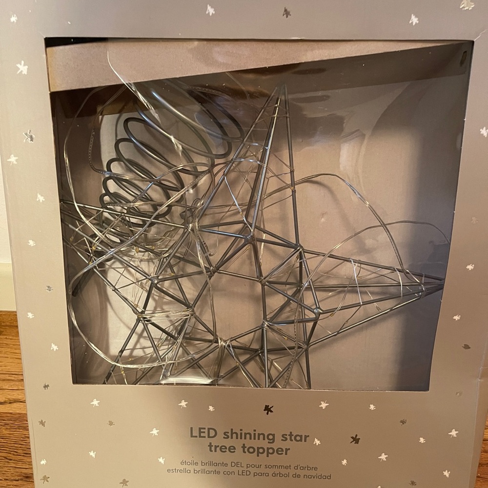 West Elm Christmas tree topper light up star